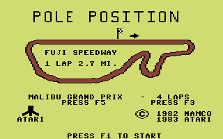 Pole Position screenshot 3 for Commodore 64